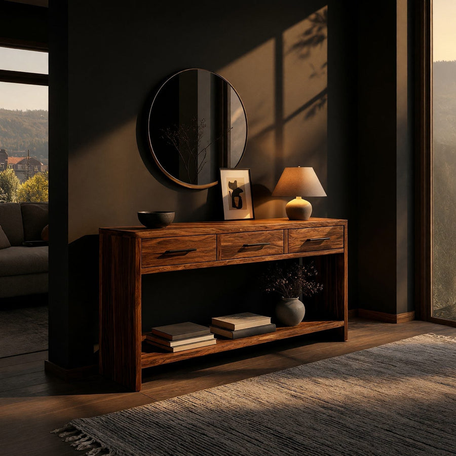 How to Balance Visual Weight With a Sculptural Console Table