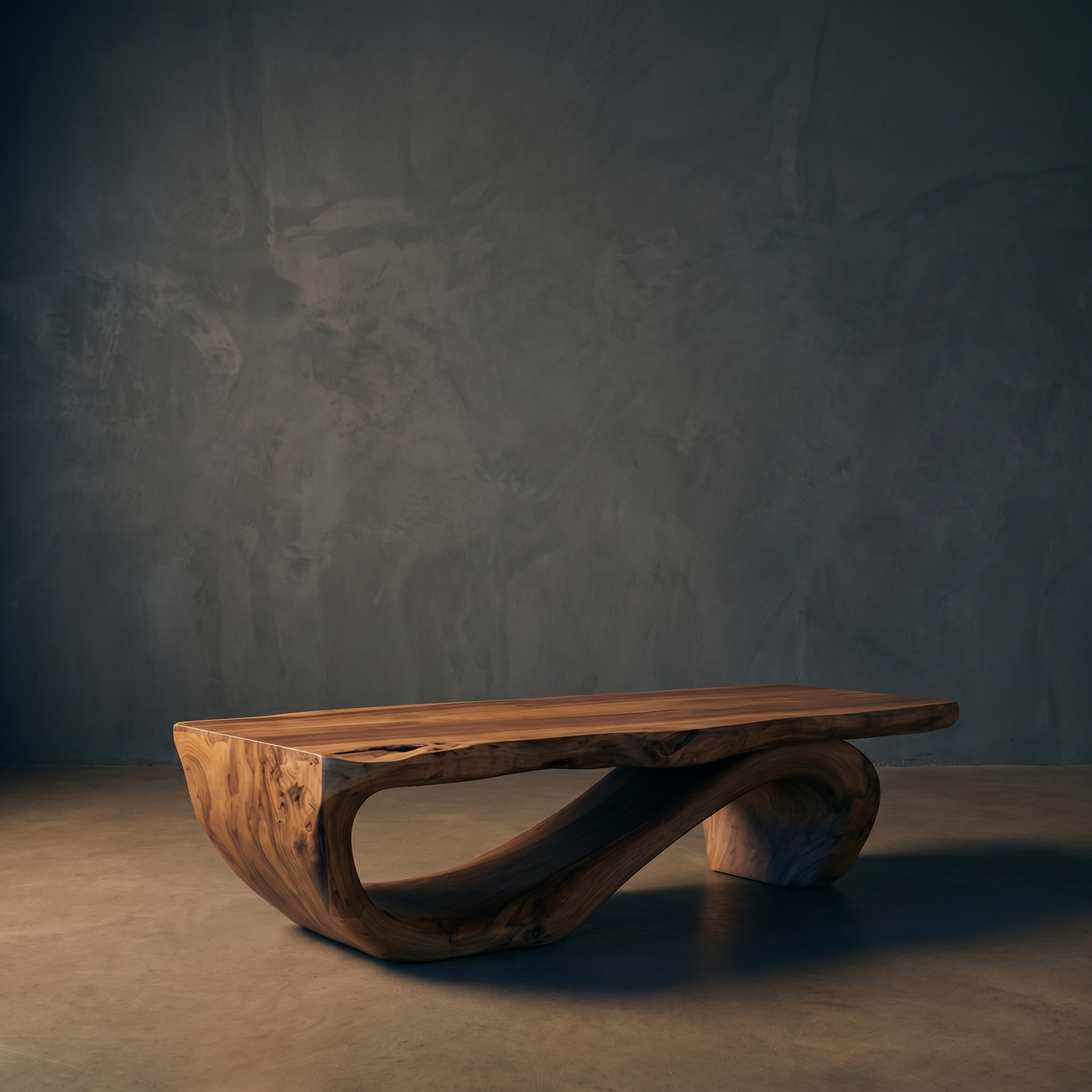 Live Edge Sculptural Coffee Table With Organic Curves