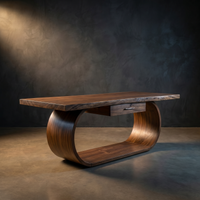 Classic Live Edge Study Desk with Side Drawers