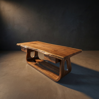 Solid Wood Writing Desk with Live Edge for Luxury Workspace Desk