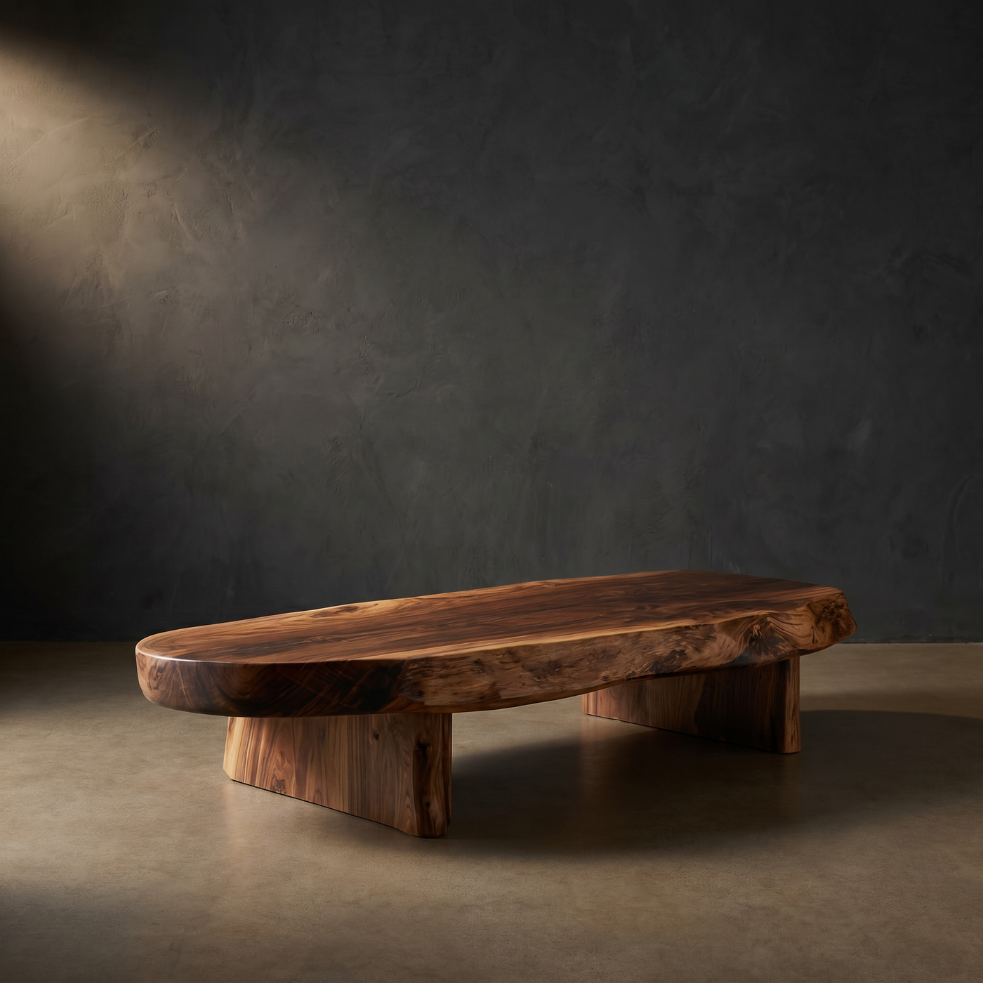 Live Edge Coffee Table Organic Solid Wood Rustic Design