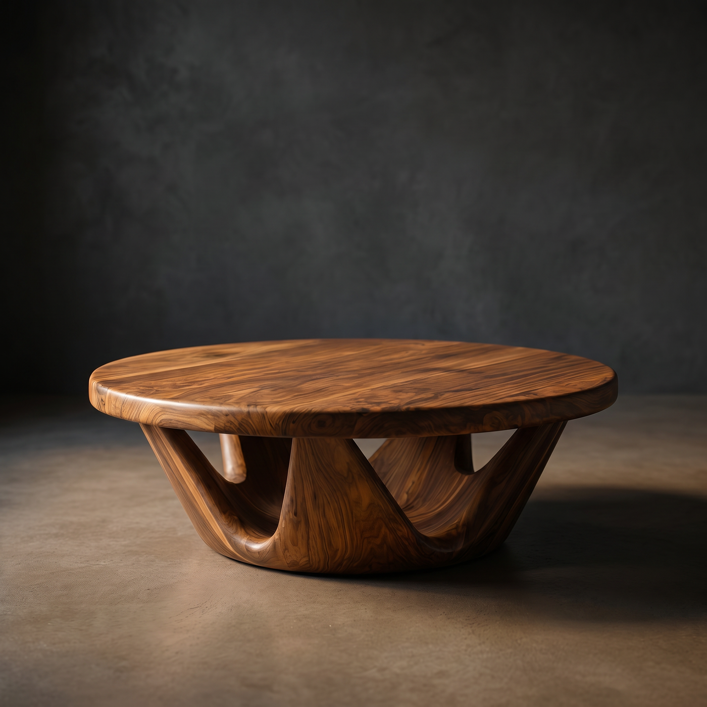 Round Coffee Table With Open Sculptural Base