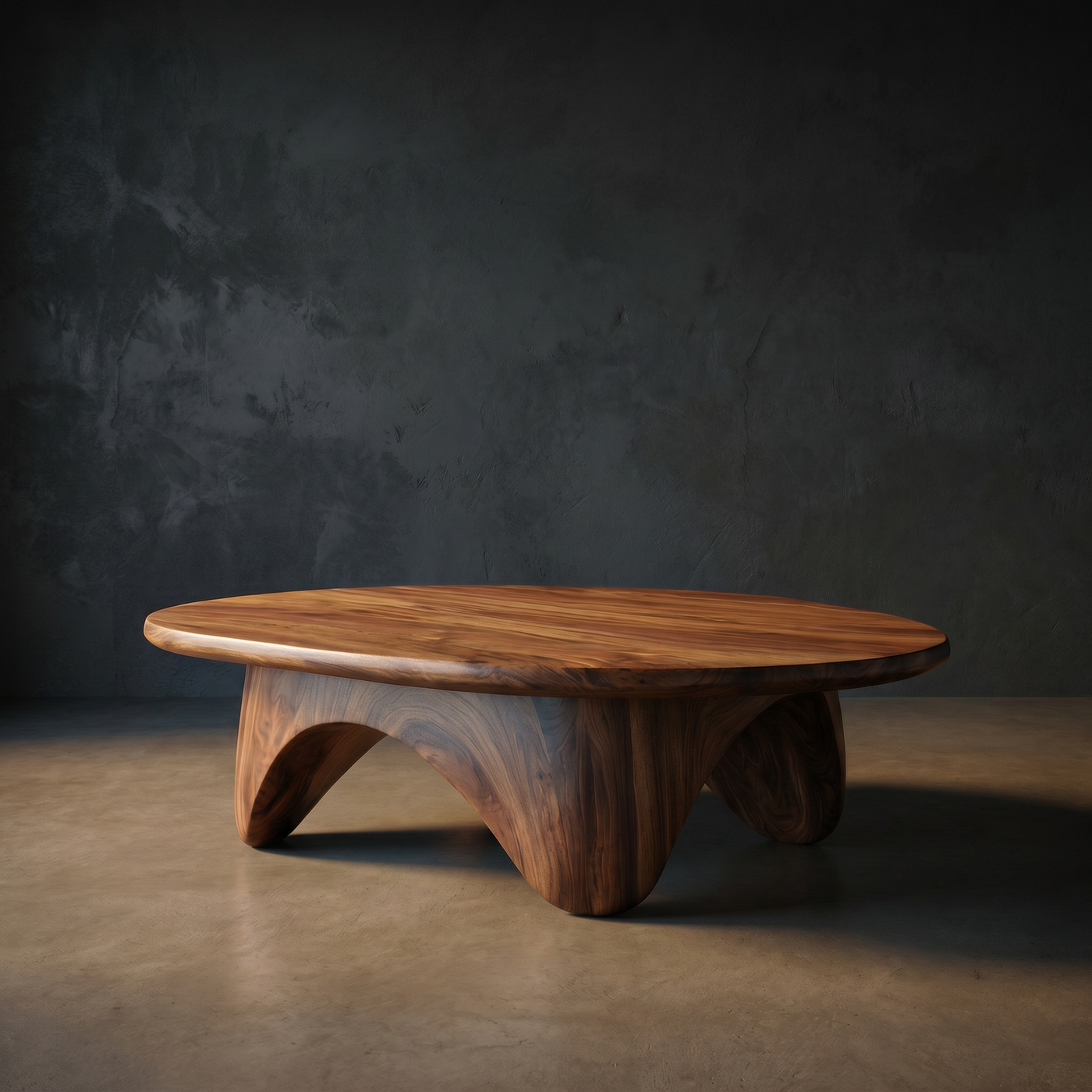 Organic Coffee Table With Carved Base