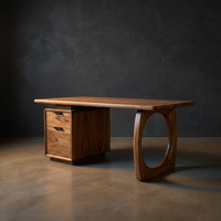 High Rise Workstation Desk with Curved Base