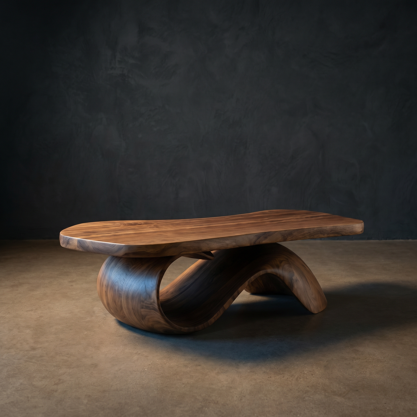 Organic Wooden Coffee Table With Sculptural Base