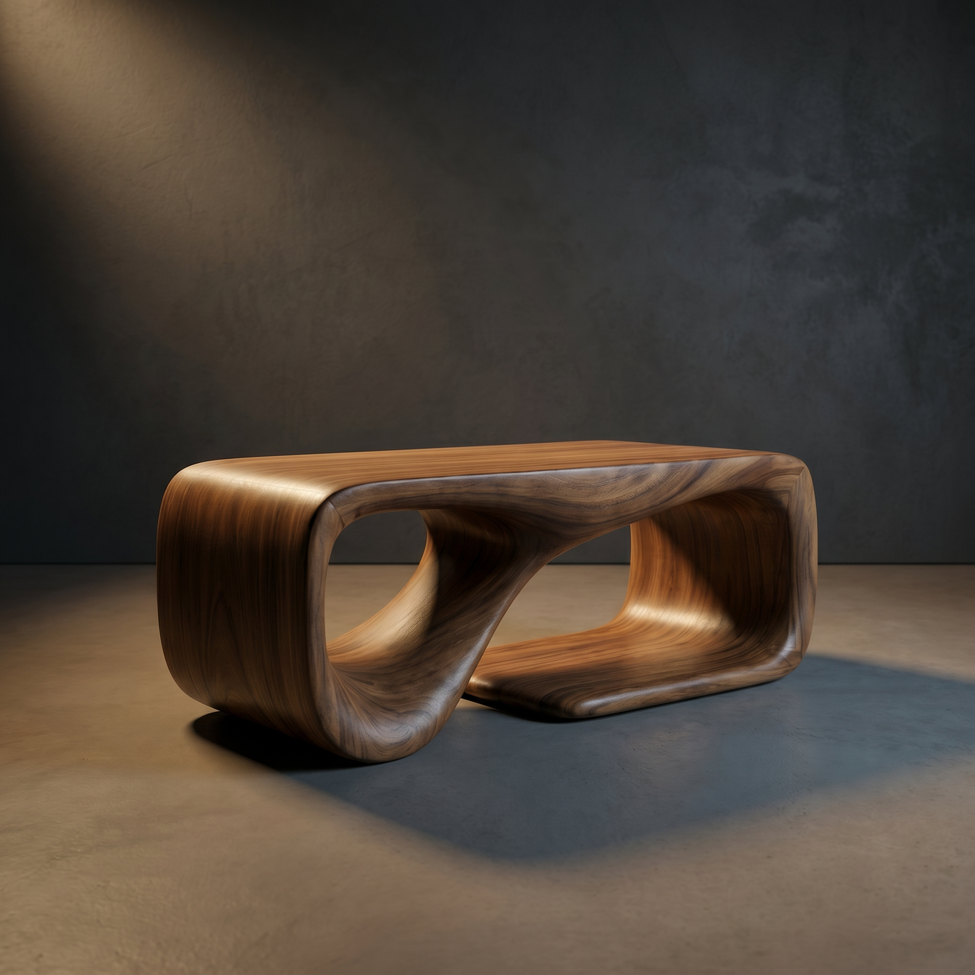 Modern Sculptural Coffee Table With Flowing Curves