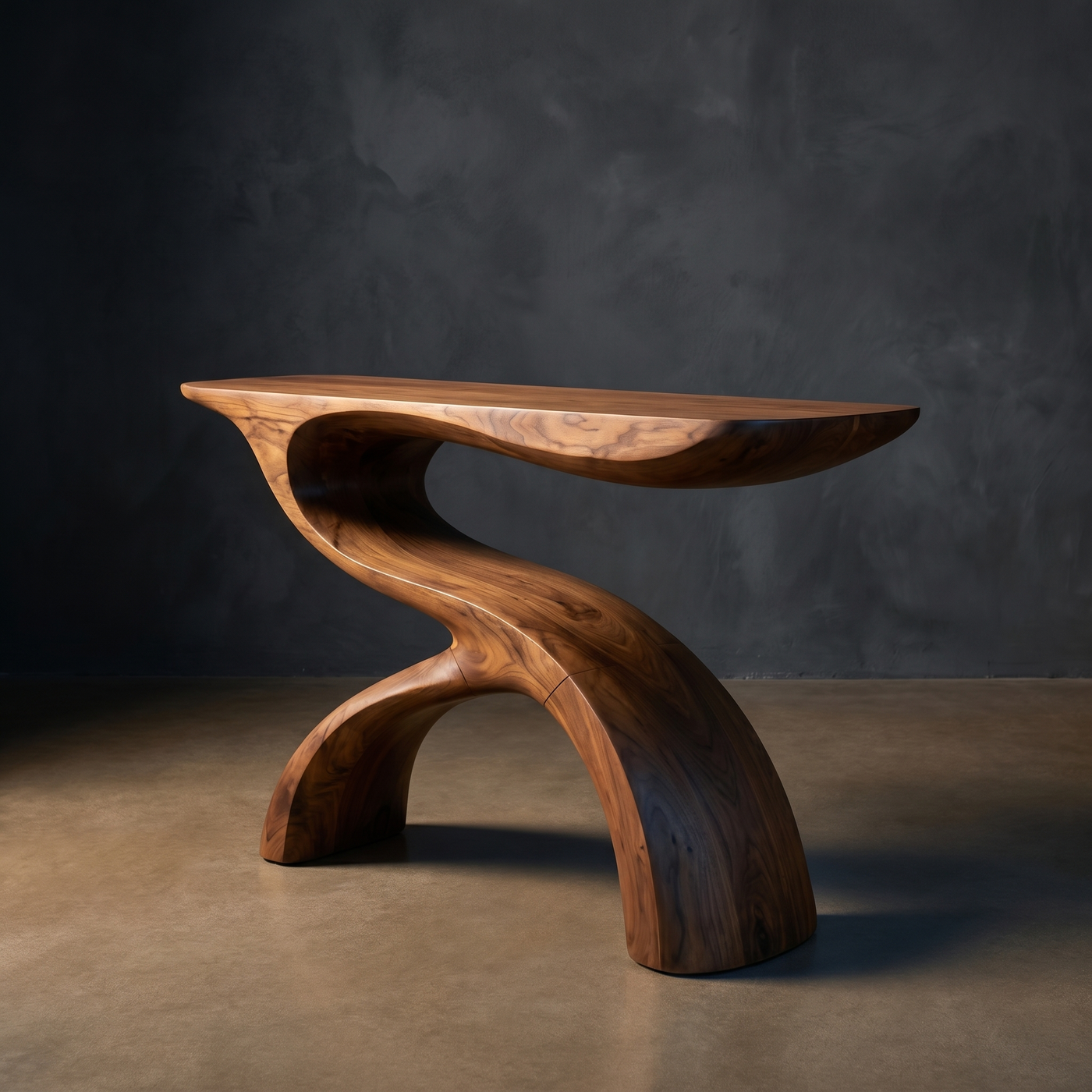 Organic Solid Wood Console Table - Modern Display Console