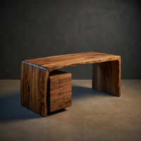 Executive Desk With Drawer Pedestal Solid Wood Luxury