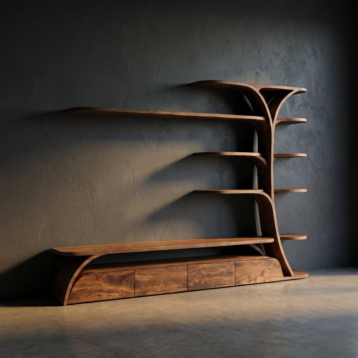 Organic Display Shelving Entertainment Console