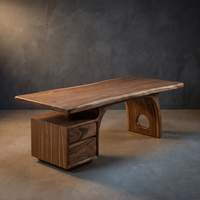 Tropical Solid Wood Work Desk with Storage Drawers