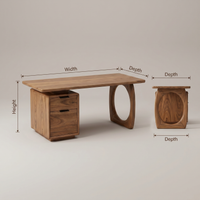 High Rise Workstation Desk with Curved Base