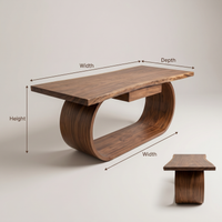 Classic Live Edge Study Desk with Side Drawers