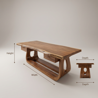 Solid Wood Writing Desk with Live Edge for Luxury Workspace Desk