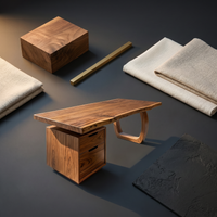 Solid Wood Computer Desk with Built-In File Cabinet