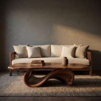 Organic Curved Base Coffee Table For Modern Living