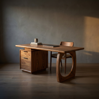 High Rise Workstation Desk with Curved Base