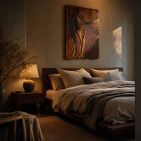 Jesus Face Wood Wall Art Square Sculptural Panel