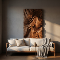 Carved Solid Wood Wave Wall Art Sculpture - Handcrafted Statement Art