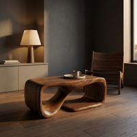 Modern Sculptural Coffee Table With Flowing Curves
