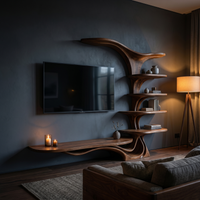 Sculptural Branch Shelving Entertainment Center