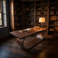 Classic Live Edge Study Desk with Side Drawers