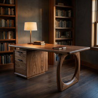 High Rise Workstation Desk with Curved Base