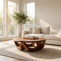 Modern Wave Base Coffee Table For Living Room Decor