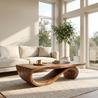 Live Edge Sculptural Coffee Table With Organic Curves — view 7
