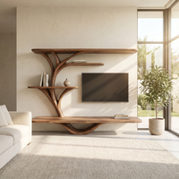Organic Branch Shelving Media Console