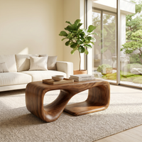 Modern Sculptural Coffee Table With Flowing Curves
