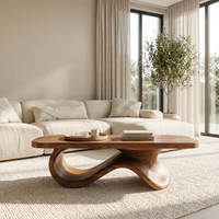 Contemporary Sculptural Base Coffee Table For Living Spaces