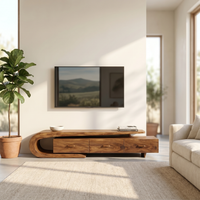 Curved Triple-Storage Media Cabinet