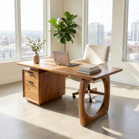 High Rise Workstation Desk with Curved Base