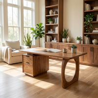 High Rise Workstation Desk with Curved Base