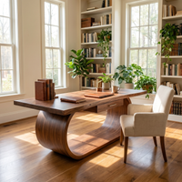 Classic Live Edge Study Desk with Side Drawers