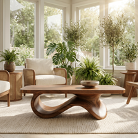 Contemporary Sculptural Base Coffee Table For Living Spaces