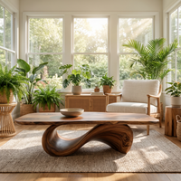 Organic Curved Base Coffee Table For Modern Living