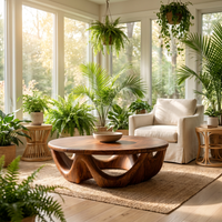 Modern Wave Base Coffee Table For Living Room Decor