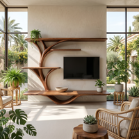 Organic Branch Shelving Media Console