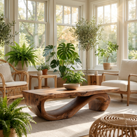 Live Edge Sculptural Coffee Table With Organic Curves — view 8