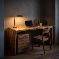 Executive Desk With Drawer Pedestal Solid Wood Luxury