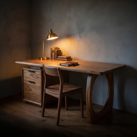 High Rise Workstation Desk with Curved Base