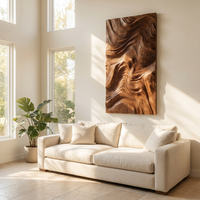Carved Solid Wood Wave Wall Art Sculpture - Handcrafted Statement Art