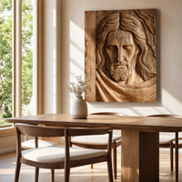 Jesus Cross Wood Wall Art Religious Sculptural Panel