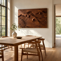 Carved Solid Wood Wave Wall Sculpture - Handcrafted Statement Art