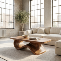 Contemporary Sculptural Base Coffee Table For Living Spaces