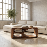 Contemporary Sculptural Coffee Table With Interlocking Base