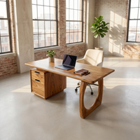 High Rise Workstation Desk with Curved Base
