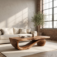 Live Edge Sculptural Coffee Table With Organic Curves — view 9