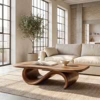 Organic Curved Base Coffee Table For Modern Living